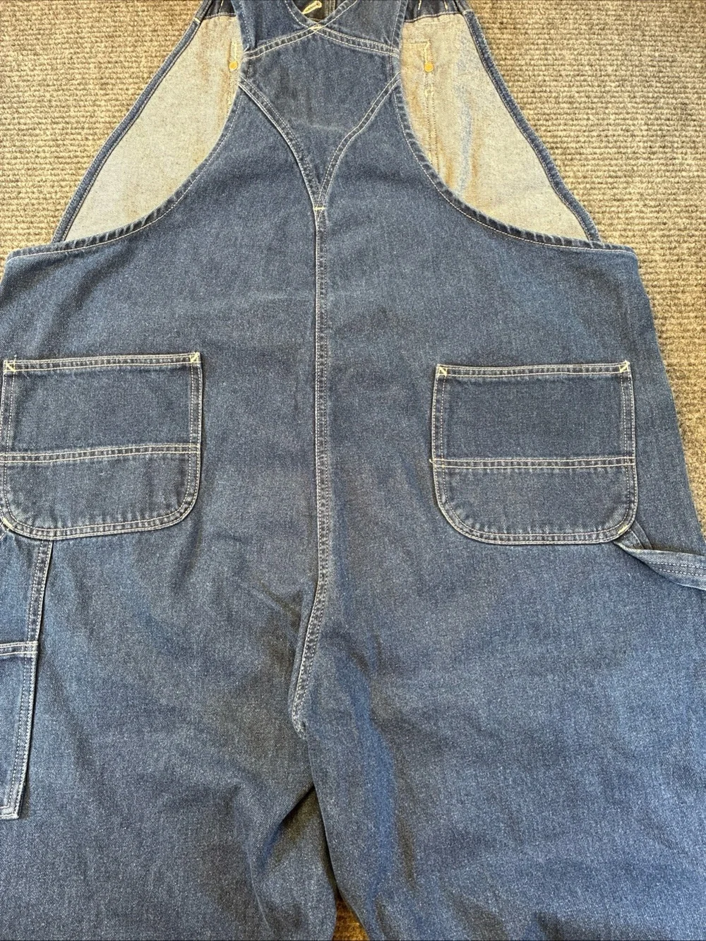 Carhartt Men’s Denim Bib Overalls 42x32 Blue Carpenter Workwear 100% Cotton